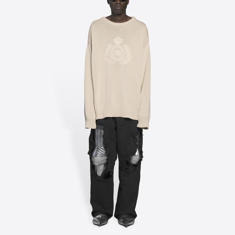 Balenciaga FW21 Sweater Unisex Light Beige 664369T32119028