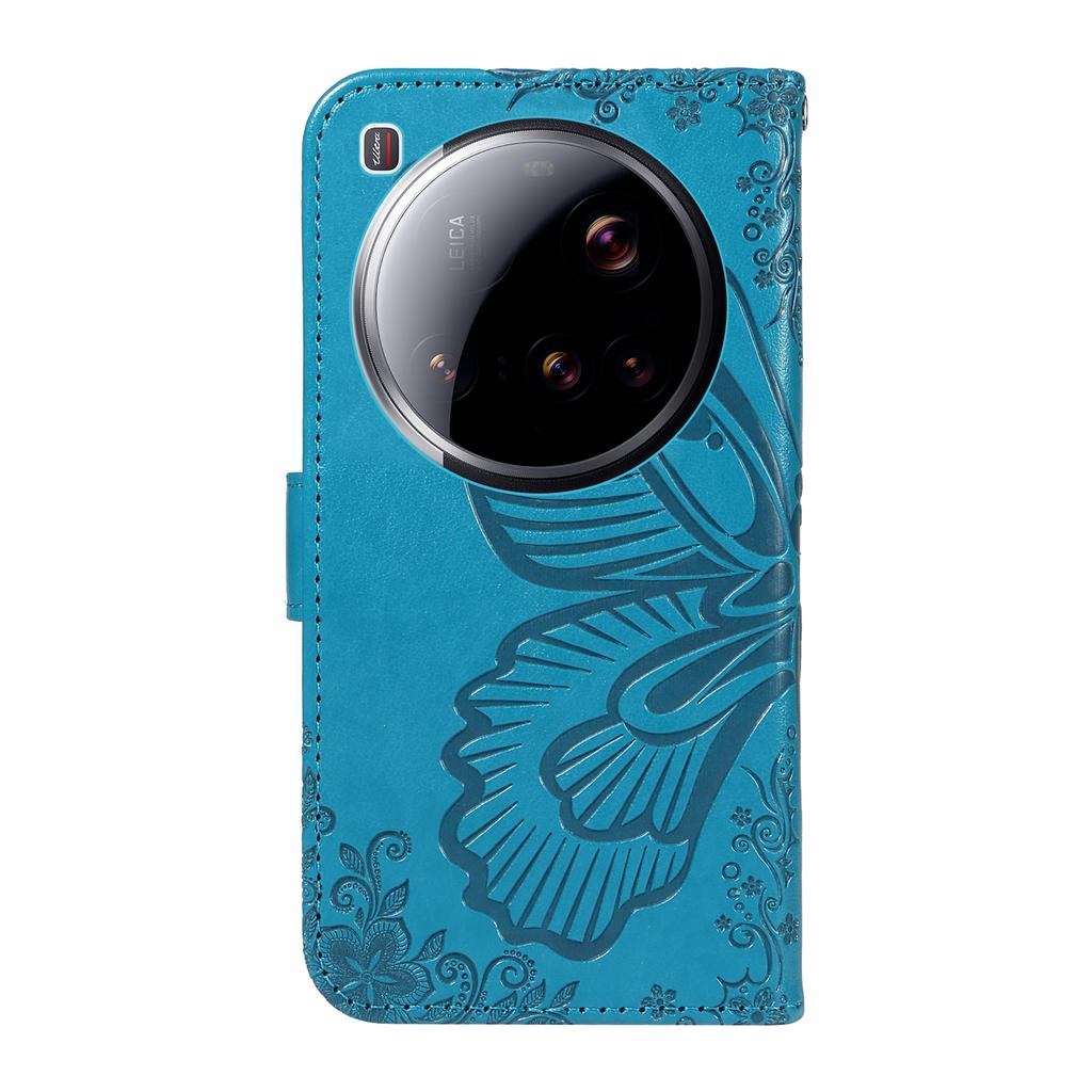 Dla Xiaomi 15 Ultra Etui Wzór Motyla Skóra PU Folio Klapka Pokrowiec na Telefon