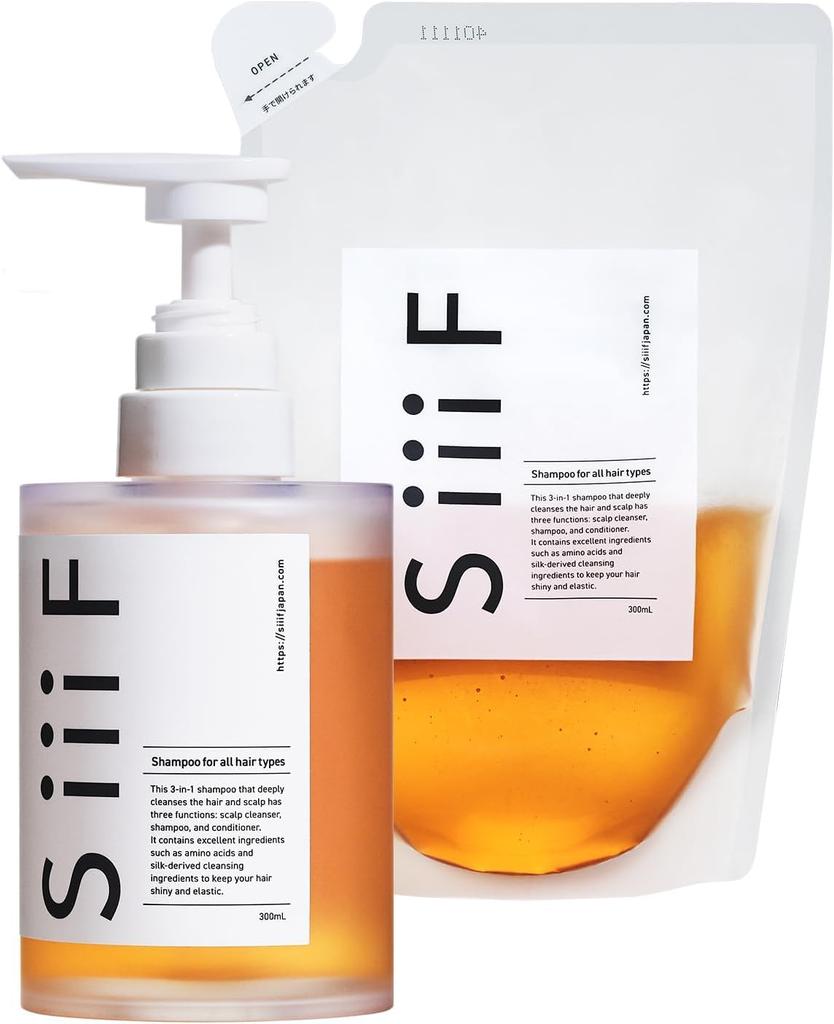 SiiiF Sieve Shampoo Refill Set Amino Acid Shampoo Shampoo Shampoo Shampoo Set Shampoo Shampoo Shampoo 1 Rinse-in Additive-Free All-in-One (1 Bottle,