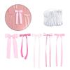 40Pcs Elegant Pink Ribbon Bows Wall Art Set Ribbon Bows Garlands for Home Nursery Wedding Decoration for Birthday Party