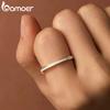 BAMOER Moissanite Wedding Band 925 Silver Eternity Rings Platinum Plated Lab Created Diamond Stackable Ring for Women