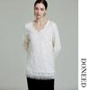DONEED Elegant V-Neck Sequin Tassel Long-Sleeve Knit Sweater