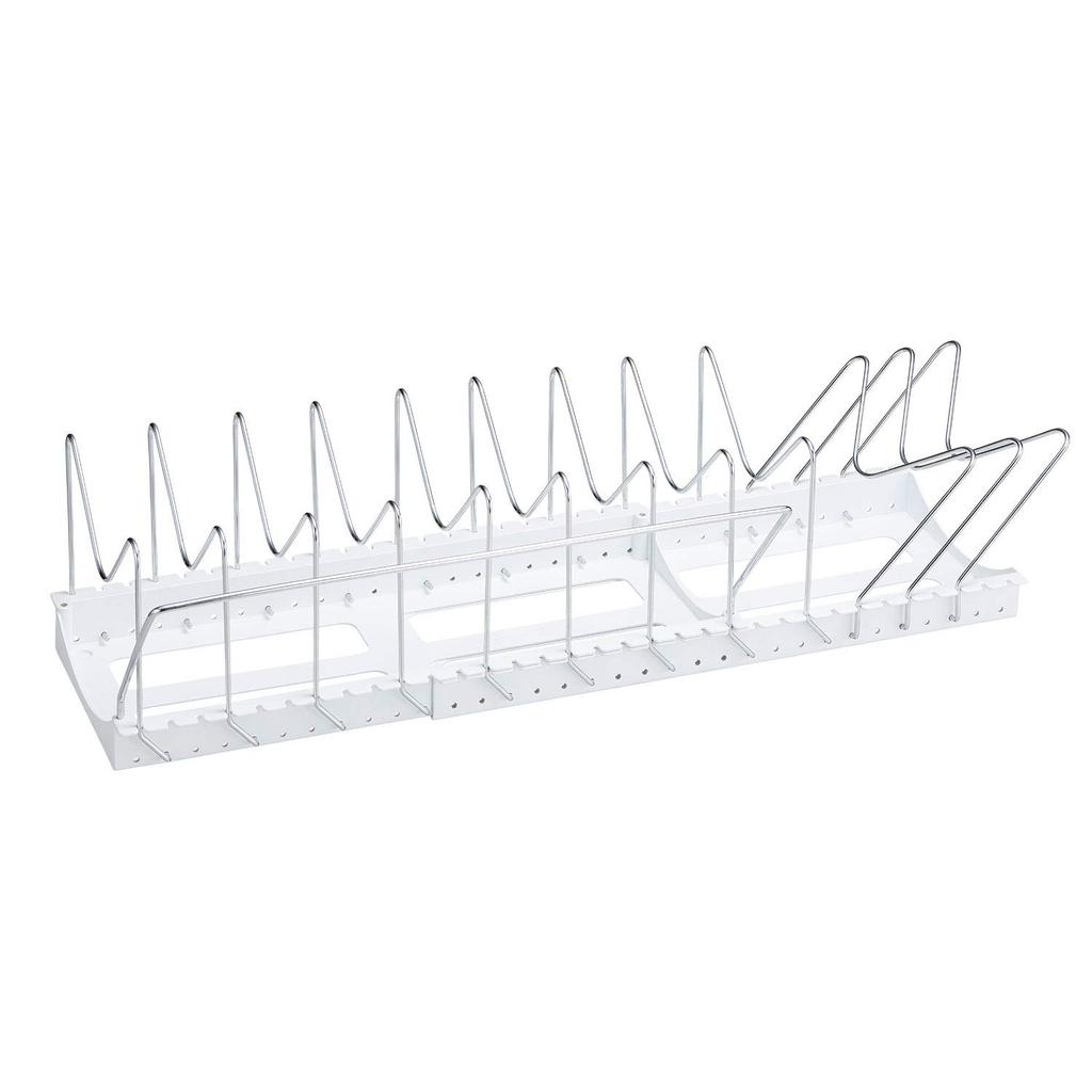 Belca Kitchen Storage Frying Pot and Lid Stand Wide Extendable Type Width X Depth X Height Cm White Pan, 2-Way 45.2~87.2 26.2 17.4 PFN-NL