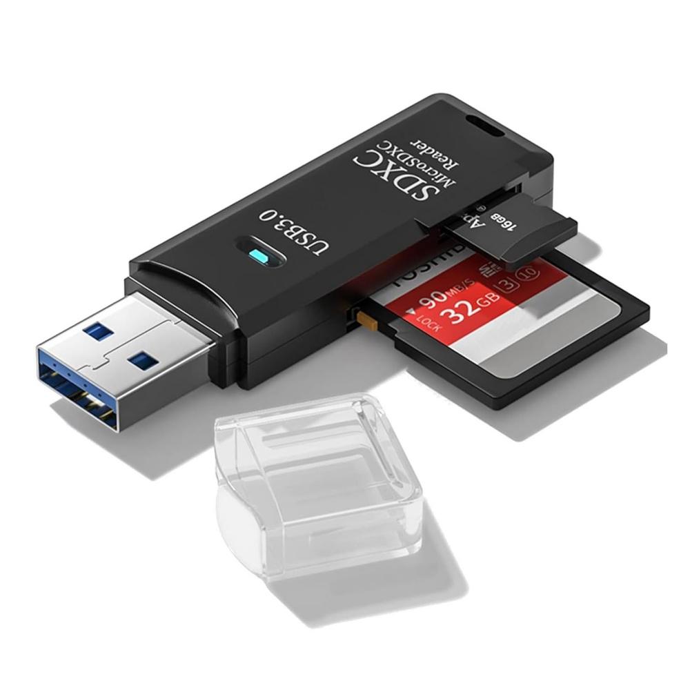USB3.0 Micro SD Card Reader 5Gbps 2-in-1 SD Card Reader For SDXC SDHC MMC
