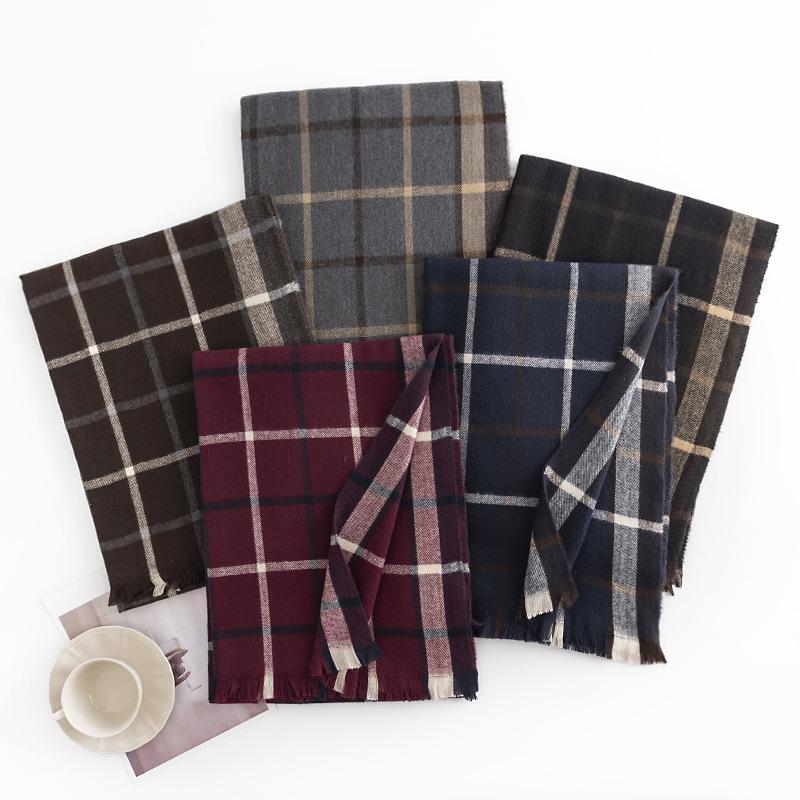 European and American Plaid Scarf Women's Fashion Commuting Imitation Cashmere Simple Versatile Shawl Warm Scarf Winter