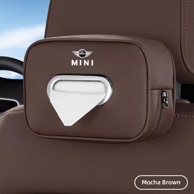 

Leather Car Back Seat Tissue Box Holder Napkin Storage Bag For Mini Cooper JCW Works F54 F55 F56 F57 F60 R50 R52 R53 R55 R56 R57 коричневый