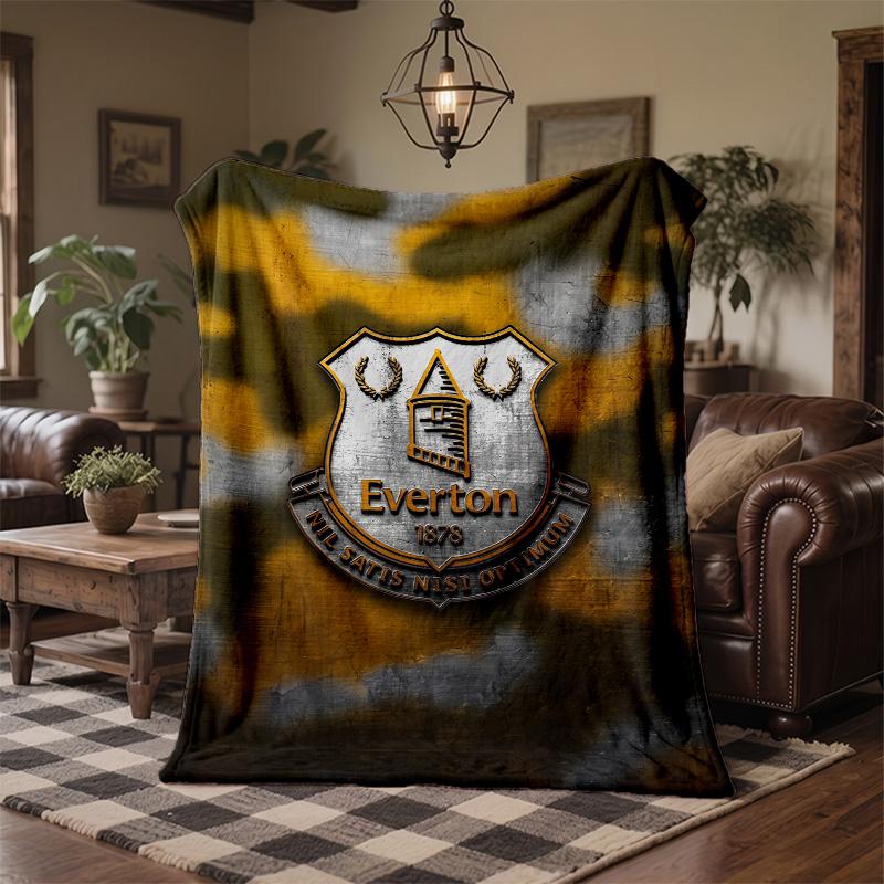 Everton Football Print Flannel Blanket Soft Warm Sofa Bed Throw Blanket For Home Office Bedroom
