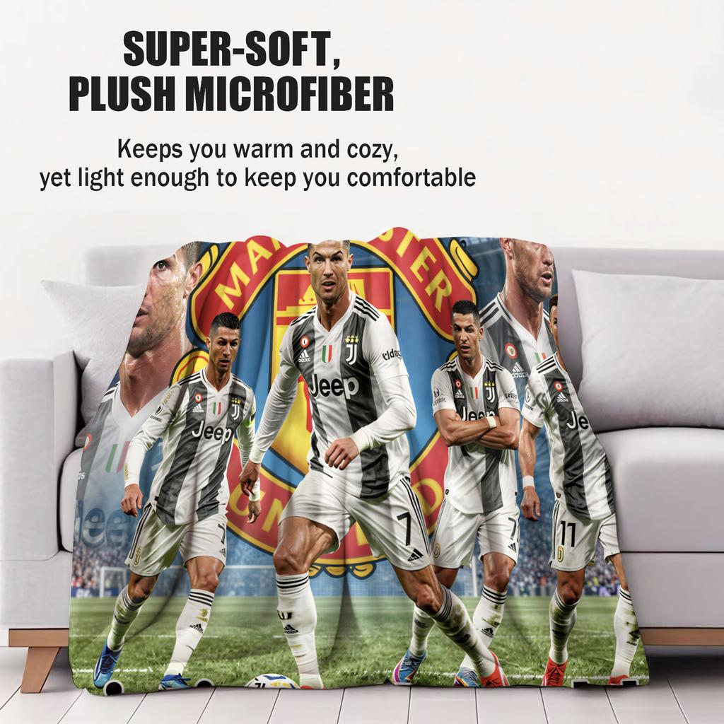 CCristiano RRonaldo CR7 Blanket For Girl Boy Sofa Office Travel Comfort Leisure Camp Travel Multifunctional Universal Blanket
