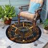 Viking Inspired Round Rug, Polyester Non-Slip Machine Washable Mat for Indoor Outdoor Living Room Bedroom Office Decor