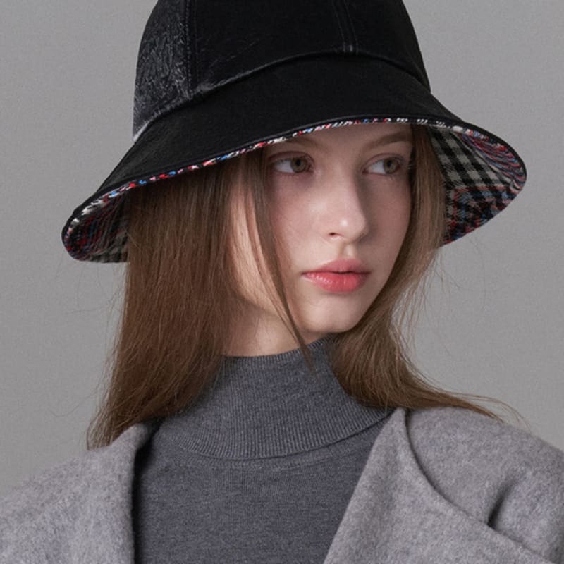 

WHITE SANDS Фиолетовая этикетка Бархатная круглая шляпа-ведро Ливерпуль Черный BLACK_Free