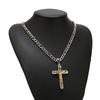 Stainless Steel Large/Small Religious Crucifix Jesus Cross Necklace Pendant Multilayer Jesus Christ Crucifix Necklaces 24''