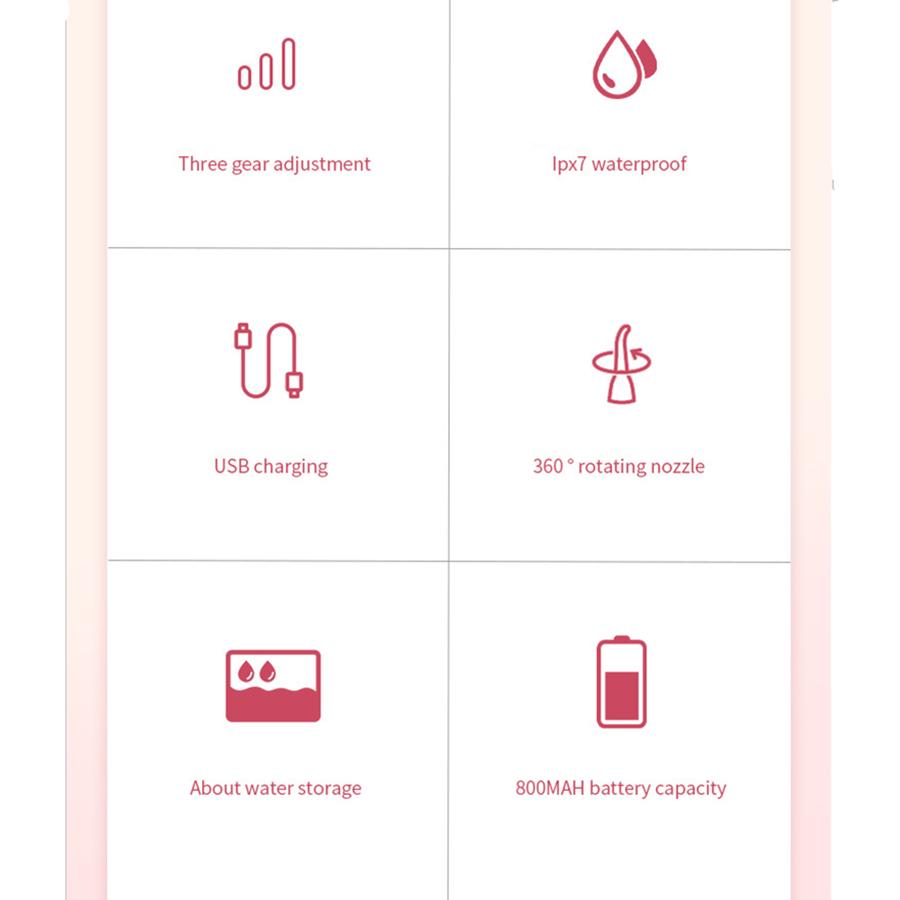 Oral Irrigator Water Flosser Portable Dental Water Jet 300ML Water Tank Teeth Cleaner USB Rechargeable Waterproof White
