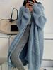 European and American Style Long Over-the-Knee Sweater Cardigan for Women, New Autumn/Winter Lazy Loose Thickened Knit Jacket for Women. Trendy