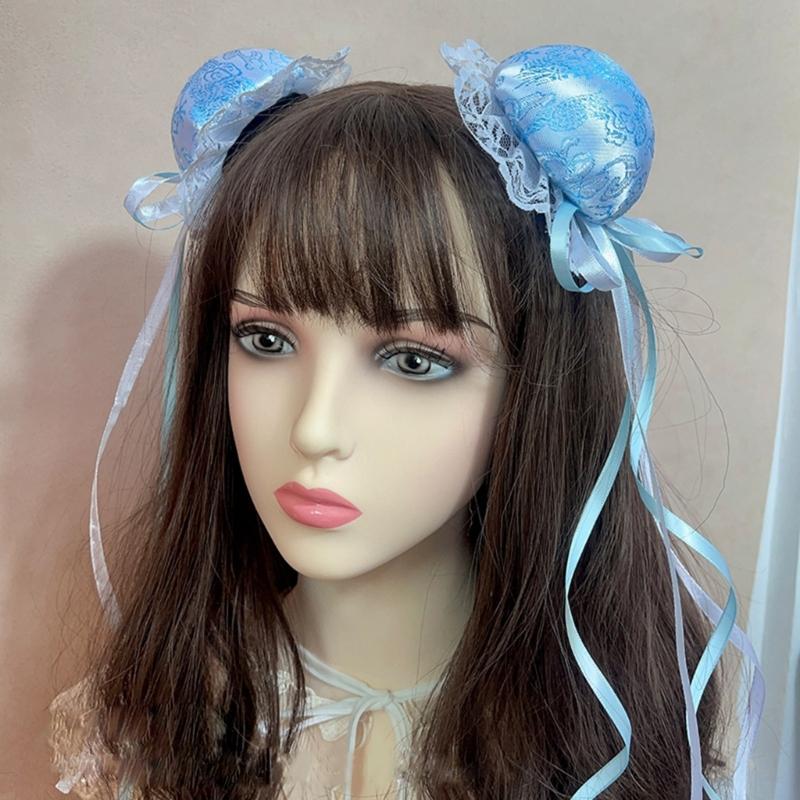 Hair Bun Cover Chinese Style Bowknot Hair Clip Cosplay Barrettes Party Headpieces Masquerades Girl Animes Hair Ornaments
