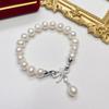Fashionable Freshwater Pearl Bracelet Ladies' Diamond-studded Bow and Pearl Bracelet Pearl Jewelry