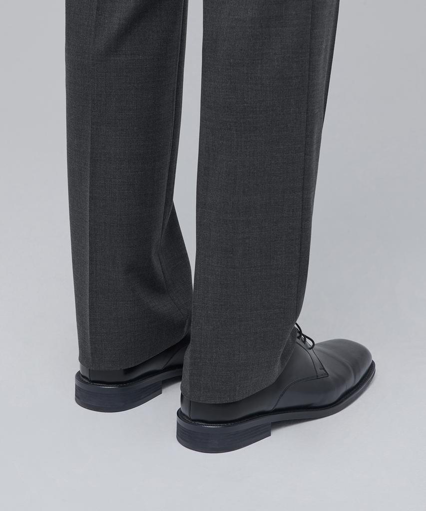 MUSINSA STANDARD Wool Semi-Wide Hidden Banding Slacks [Medium Gray]