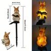 Solar Courtyard Lamp Resin Rabbit Hedgehog Atmosphere Courtyard Corridor Decoration Luminous LED Lawn Lights Floor Mounted Lamp