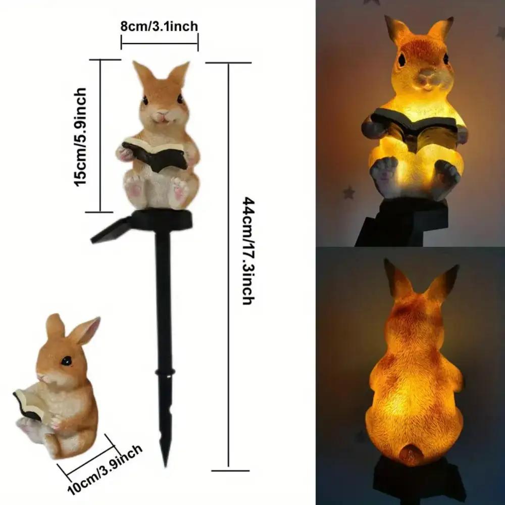 Solar Courtyard Lamp Resin Rabbit Hedgehog Atmosphere Courtyard Corridor Decoration Luminous LED Lawn Lights Floor Mounted Lamp