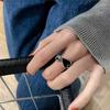 1 Uds. Anillo de moda de dos colores con corazón negro para mujer, anillo abierto de gota de aceite de estética mínima, joyería Punk de Metal para mujer YSX