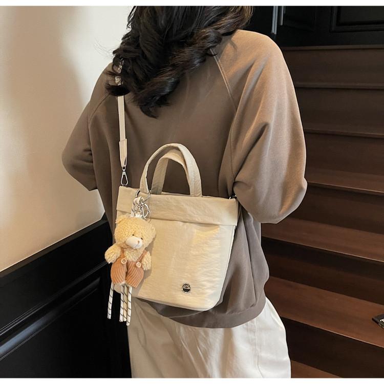 Street Style Nylon Square Bag For Women Teen Fashion Lightweight Crossbody Bag With Stitching Detail