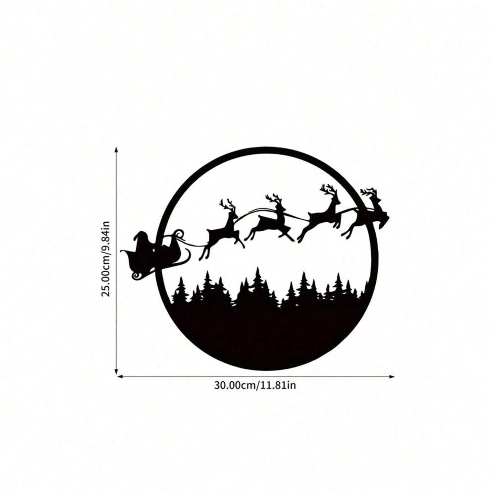 

Large Metal Round Wall Plaque Festive Halloween Christmas Decor Home Door Hanging Sign TY3511 різнокольоровий