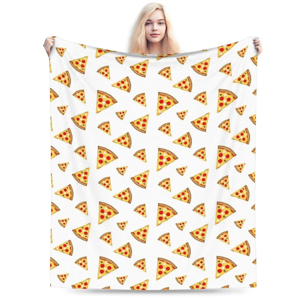 Cool Fun Pepperoni Pizza and Slices Graphic Throw Blanket  Soft Warm Quality for Kids Boys Girls Bedspread for Spring Outdoor Us