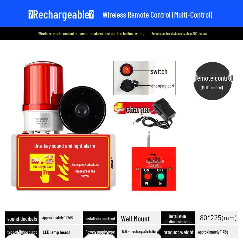 Moufou Wireless Fire Alarm with Remote Control