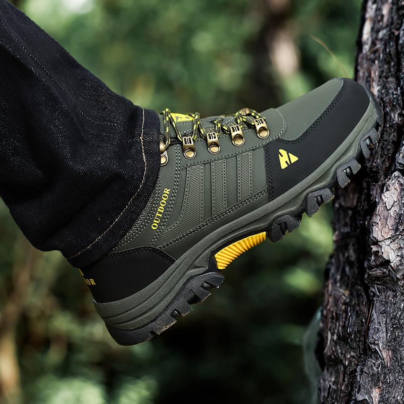 Hiking Shoes Men Outdoor Anti-slip Lace-up Low-top Shoes Men Shock-absorbing Comfortable Breathable Casual Sports Shoes Men
