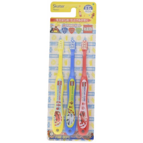 Skater Toothbrush for Infants, Ages 0-3, Soft, 3-Pack, Tomica 19 15cm, TB4ST