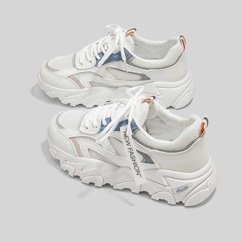 Dad Shoes Women's 2025 Spring New Thick-soled Heightening Versatile Sports Shoes Korean Version Ins Trendy Casual Shoes 7788