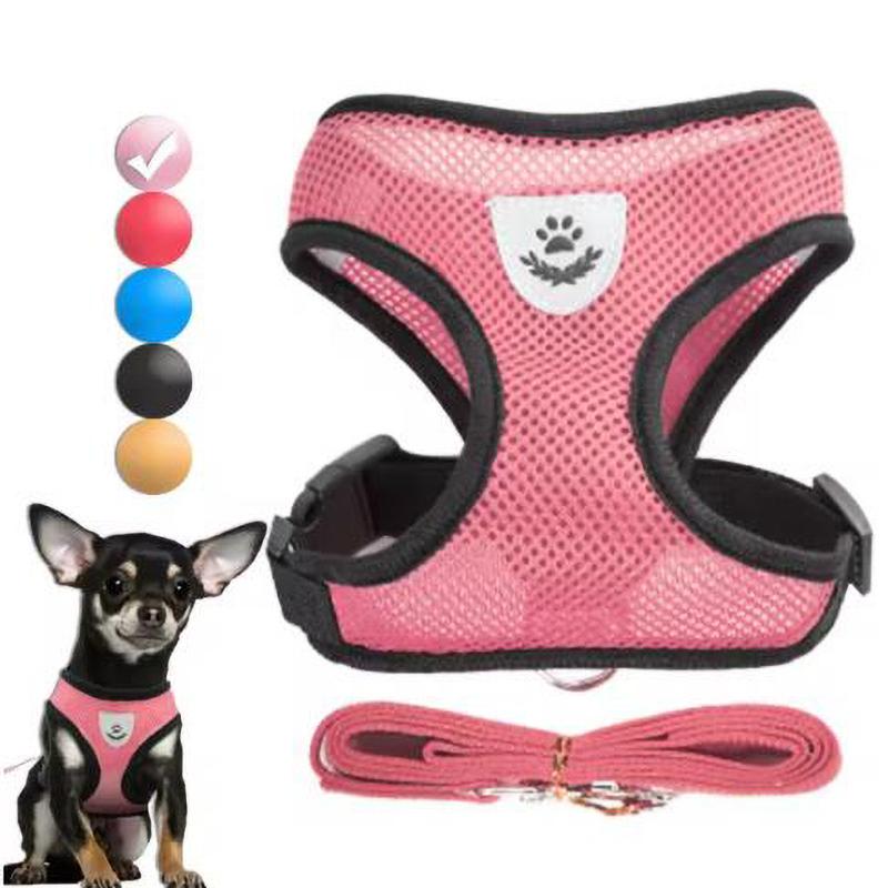 Dog Harness Small Dogs Cats Adjustable Pet Harness Set Breathable Vest Pug Chihuahua