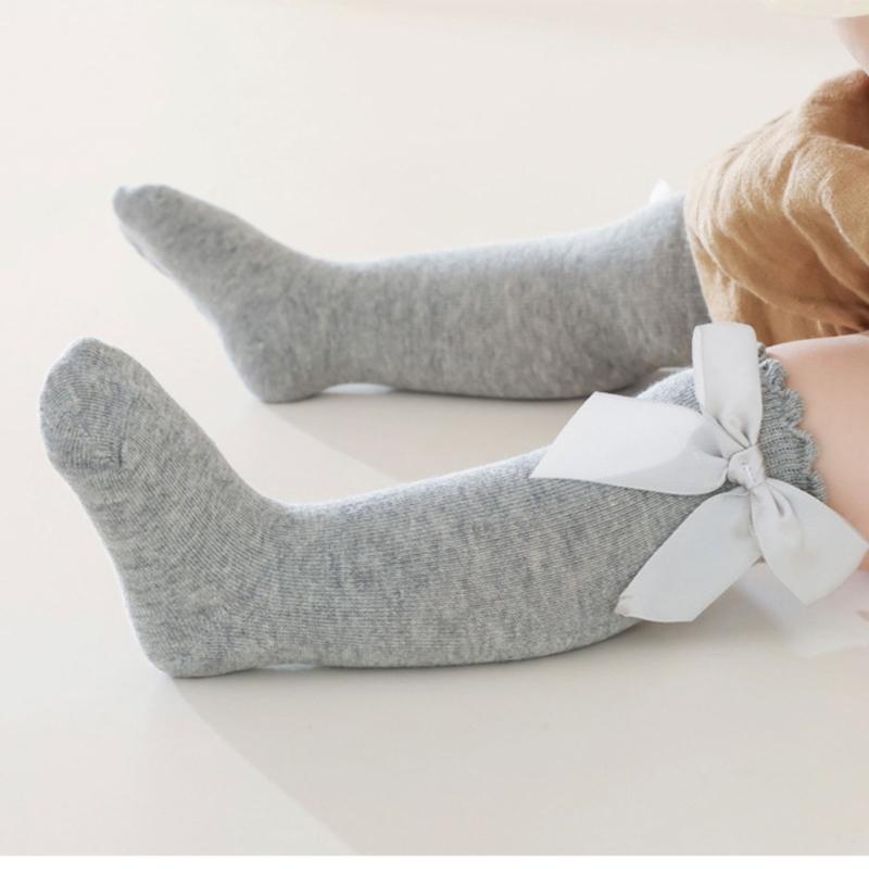 6 Pairs Long Boot Socks Leg Warmer Stockings Calf Socks for Baby Kids Bowknot Design Over Knee Stockings Child Socks