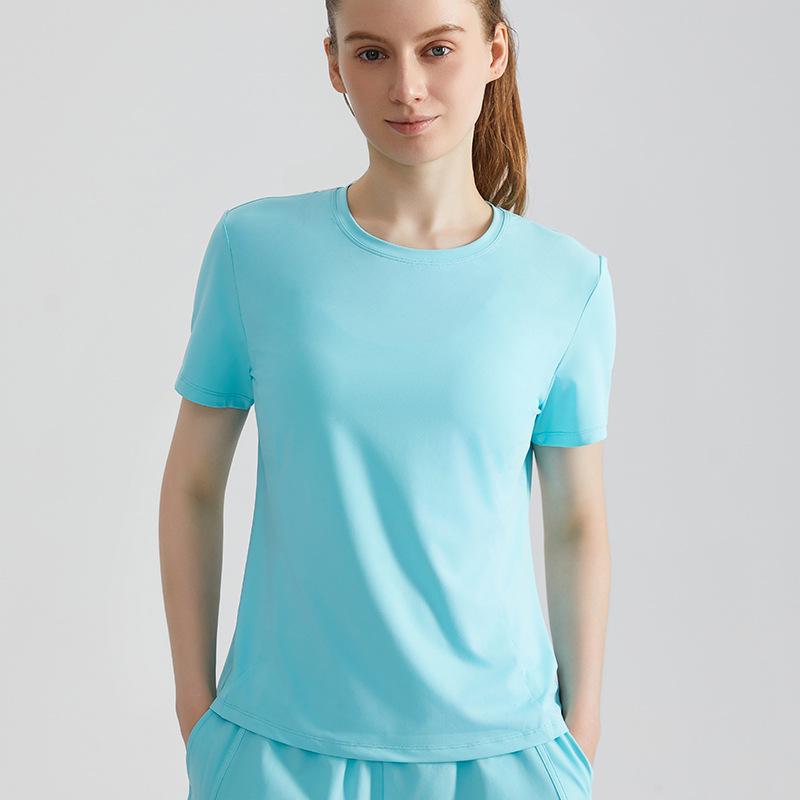 

LAHN Женская дышащая быстросохнущая спортивная футболка с коротким рукавом и круглым вырезом Medium