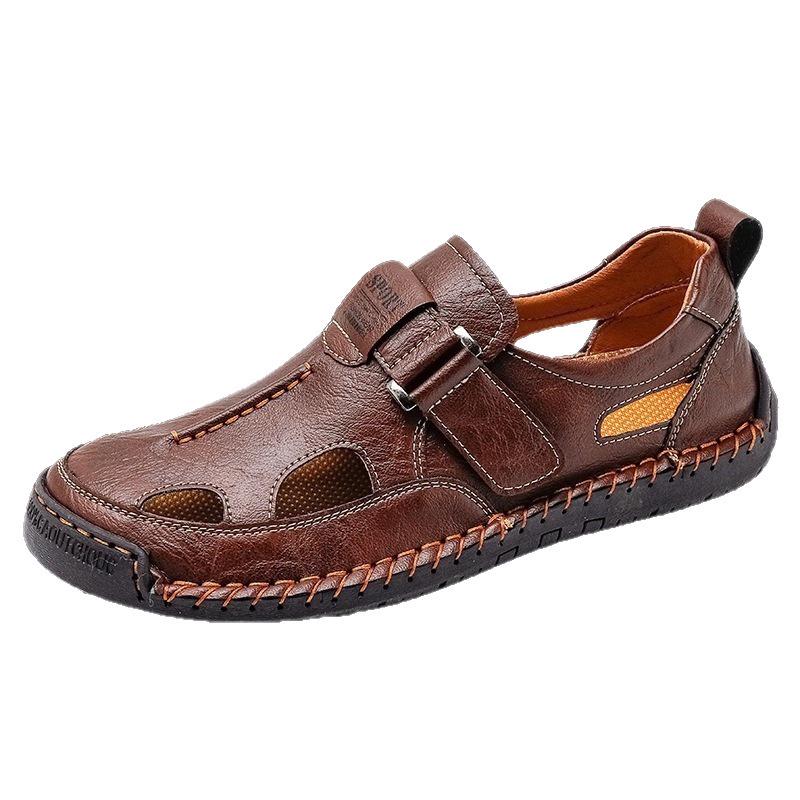 2026 Men's Closed-Toe Non-Slip Outdoor Sandals: Wear-Resistant, Casual, Sports-Ready, Hollowed-Out Design