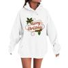 Women's Fashion Casual Long Sleeve Loose Christmas Print Hooded Sweatshirt