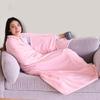 Flannel Winter Wearable Blanket Warm Leisure Blanket Cozy Office Nap Blanket  For Adult