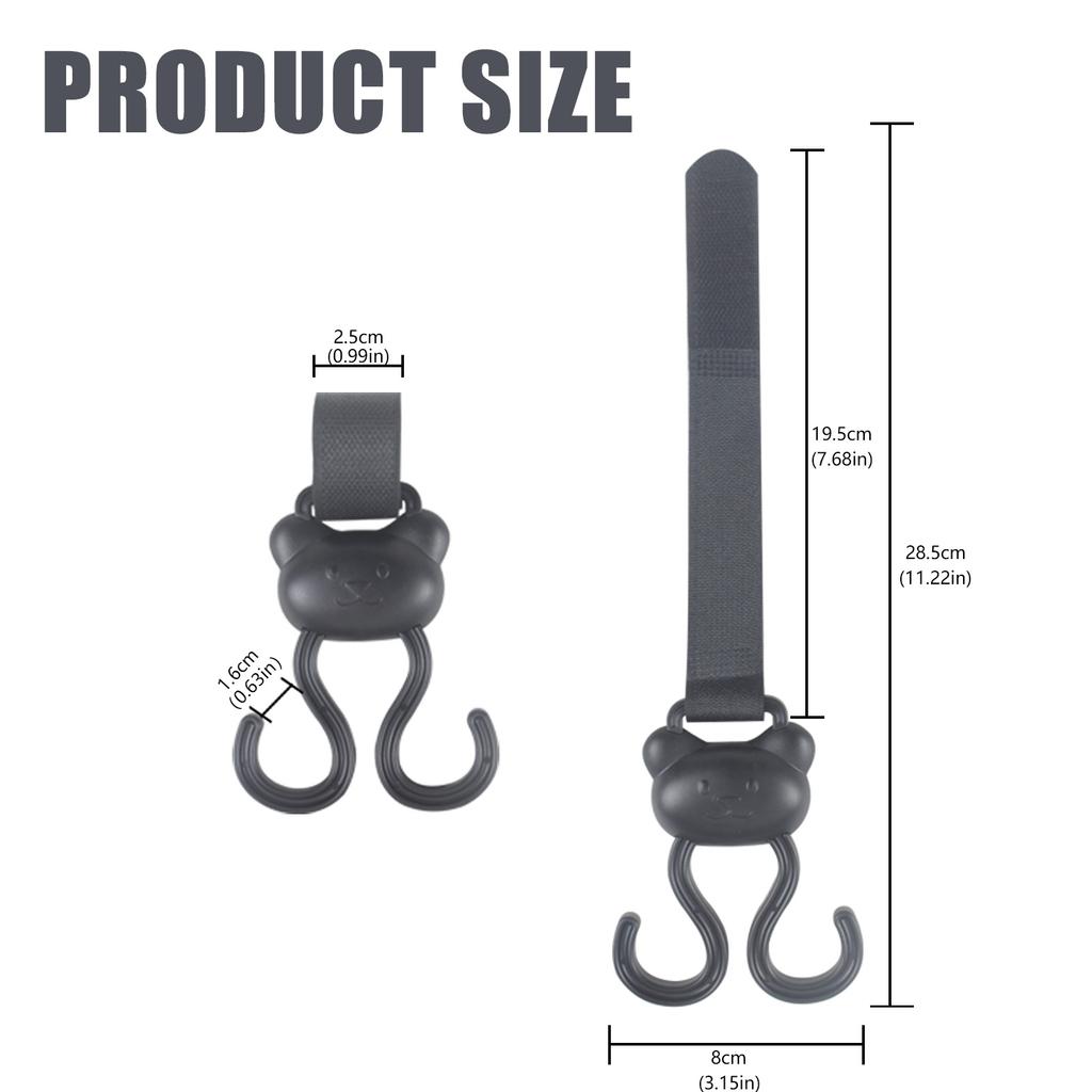 Adjustable Stroller Accessory Hanger Clip Double Hook Designing Easy Installation No Tools Required for Busy Parents