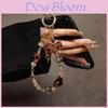 Fashion Vintage Leopard Print Beaded Phone Lanyard With Crystal Waterfall For Women And Men