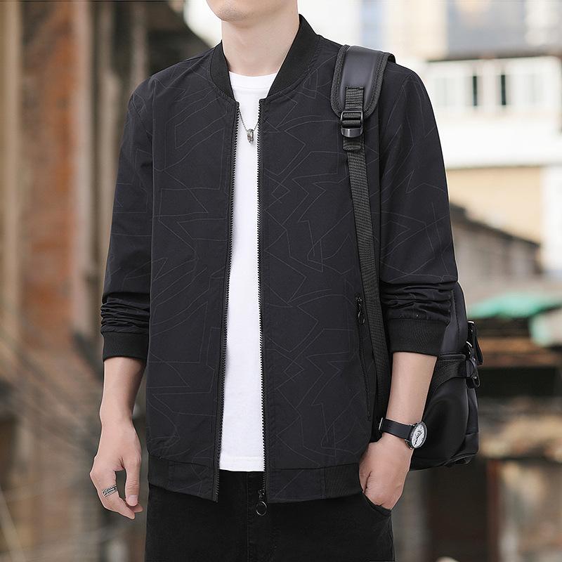 

New Style Youth Men s Jacket Baseball Collar Jacket Simple Fashion Jacket 5XL