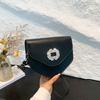 2025 Spring New Small Bag Women's Fashion Bright Diamond Women's Bag Saddle Bag Single Shoulder Crossbody Small Square Bag