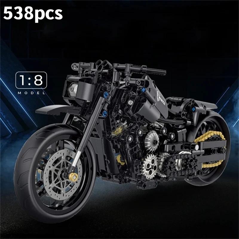 NEW Technical Motorcycle Assemble Model Duke Harleys Motorbike Racing Car Building Blocks Bricks Toys Christmas birthday gifts