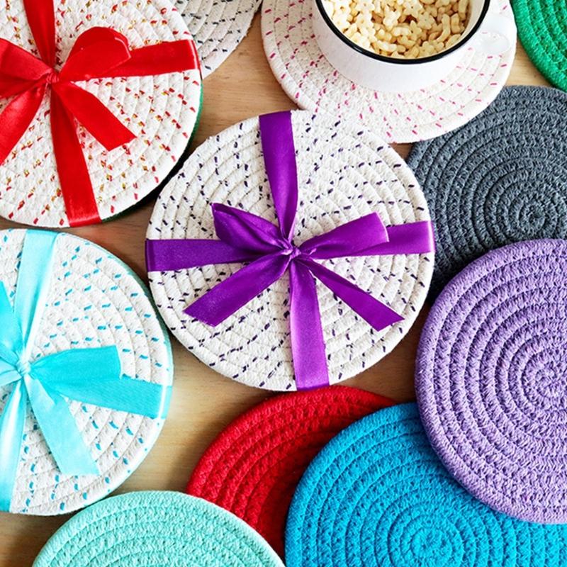 3Pcs Kitchen Table Mats Heatproof Colorful Dish Pad With Nonslip Base For Home Dining Protections Use