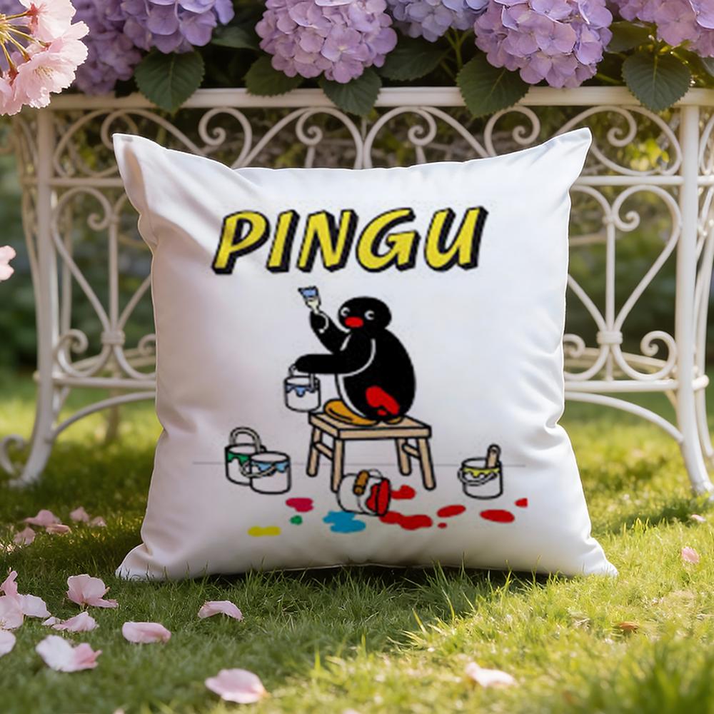 Cartoon Cute P-Pingu Cushion Cover Home & Car Dual-Scene Pillow Cover: Reversible for Premium Comfort