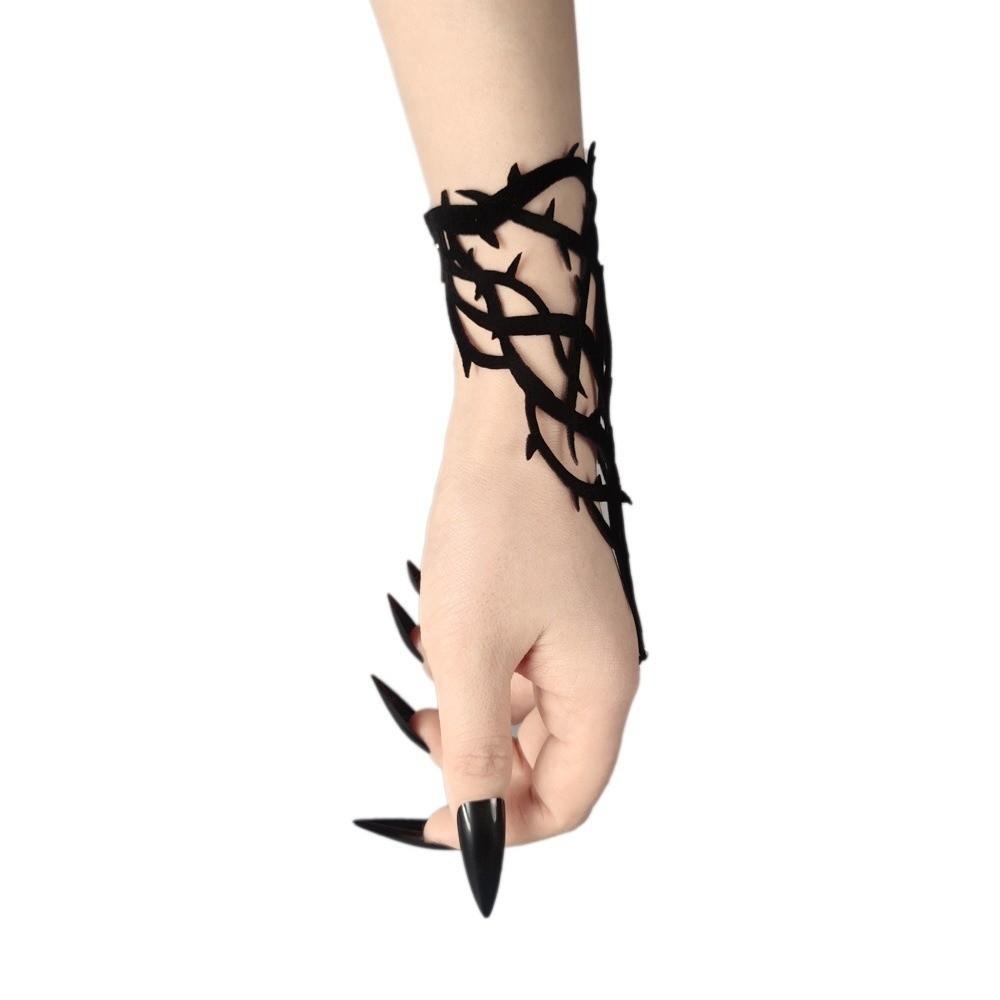 Samt Spinnennetz Armband Schwarzer Dorn Verstellbare Handkette Gothic Armband Rollenspiel
