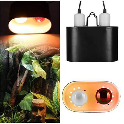 Reptile Double Lamp Shade Strong Heat Dissipation Uvb Lamp Kit With Hanging Hooks For Turtle Lizard