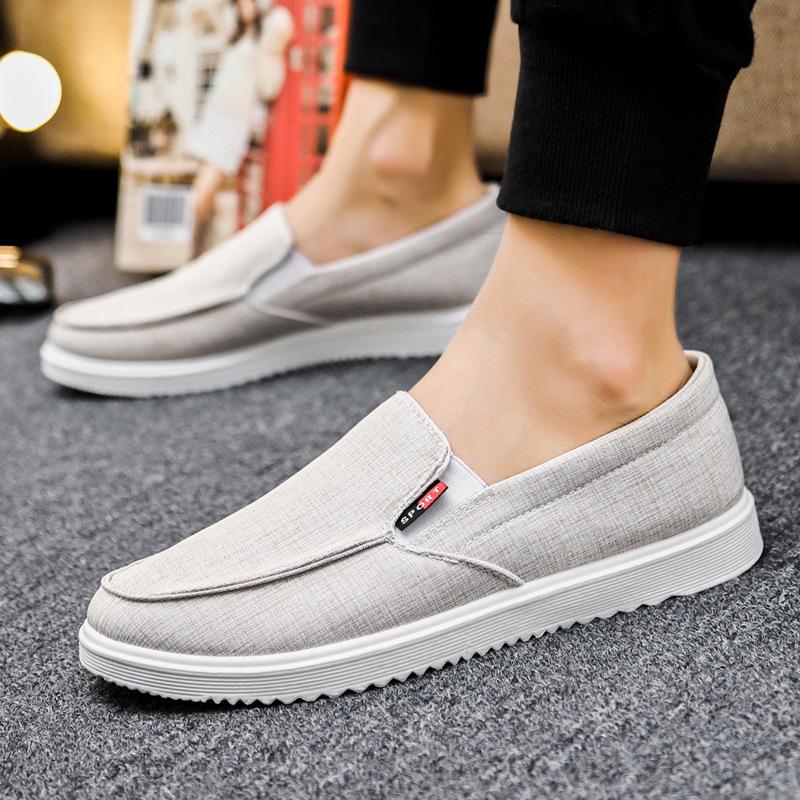 Men's Casual Shoes Luxury Canvas Loafers Sneakers For Men 2024 Comfortable Flat Outdoor Fashion Walking Slip-Ons Shoes Footwear