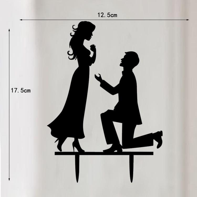 Exquisite Custom Acrylic Wedding Cake Topper: Proposal Theme for Couples