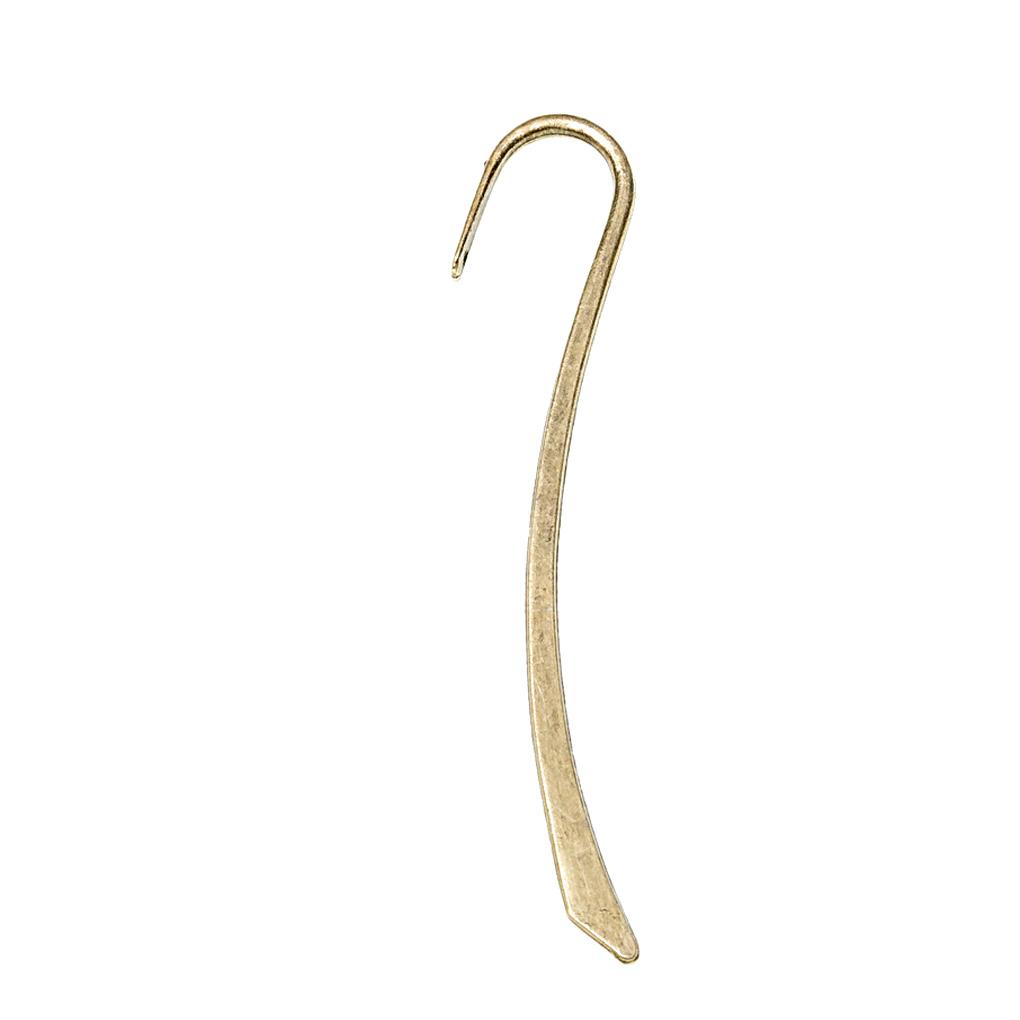 10pcs Smooth Plated Bookmark Charms Hook Zinc Alloy for DIY Jewelry & Hairpin Crafts Decorative Reading Bookmarks Collection