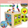 Premium 5 In 1 Wooden Multi-activity Cube Educational Toy For Kids And Babies