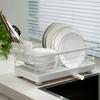 Carbon Steel Dish Drying Rack Drainer Tray Plates Organizer with Drainboard Household